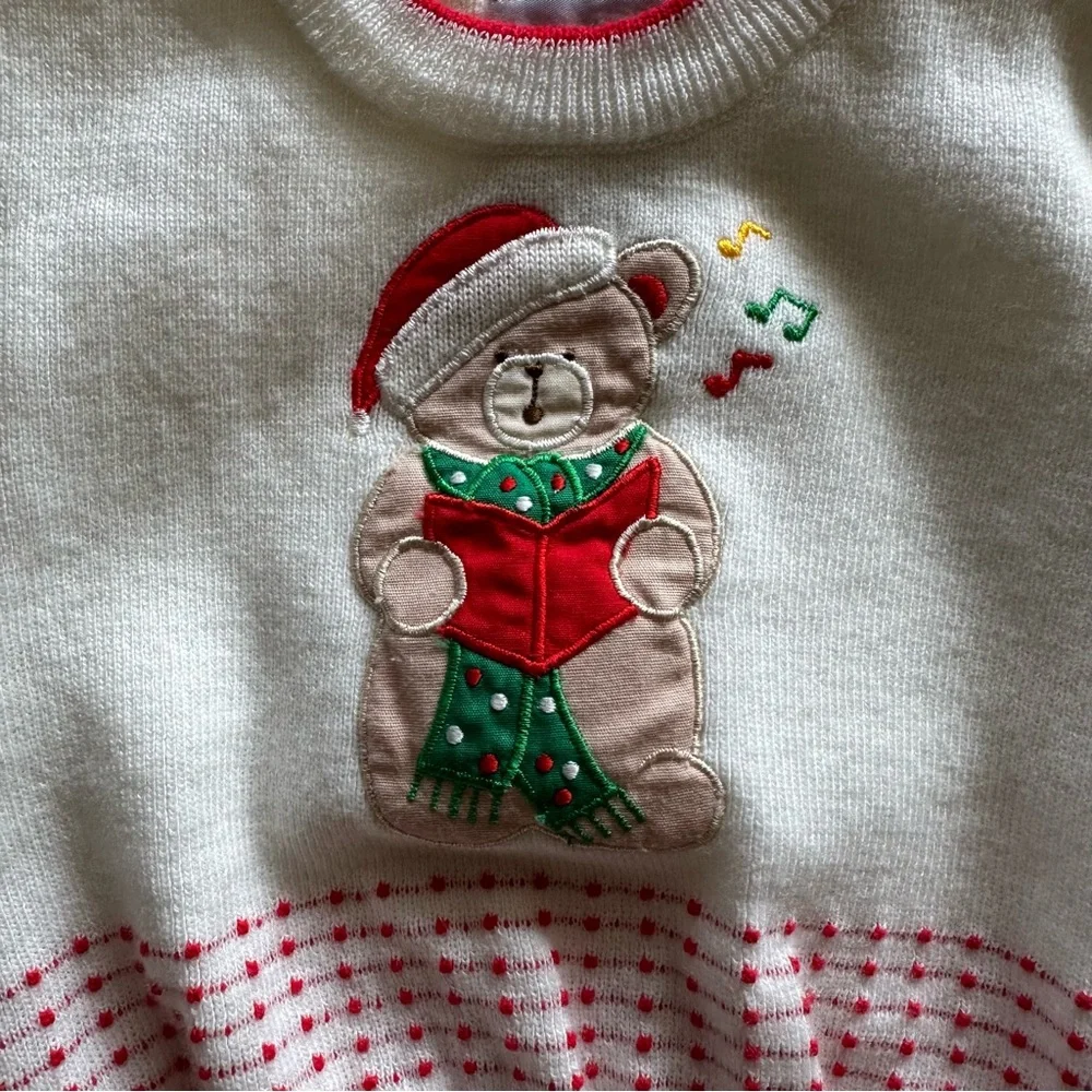 First Impressions 6-9M Christmas Bear Sweater Holiday Vintage - BEAR SQUEAKS‎